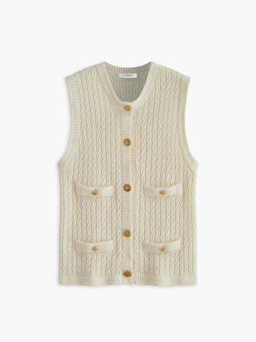 Elegant Golden Breasted Sweater Vest