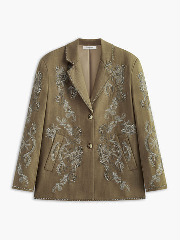 Boheme Nakış Düğmeli Blazer