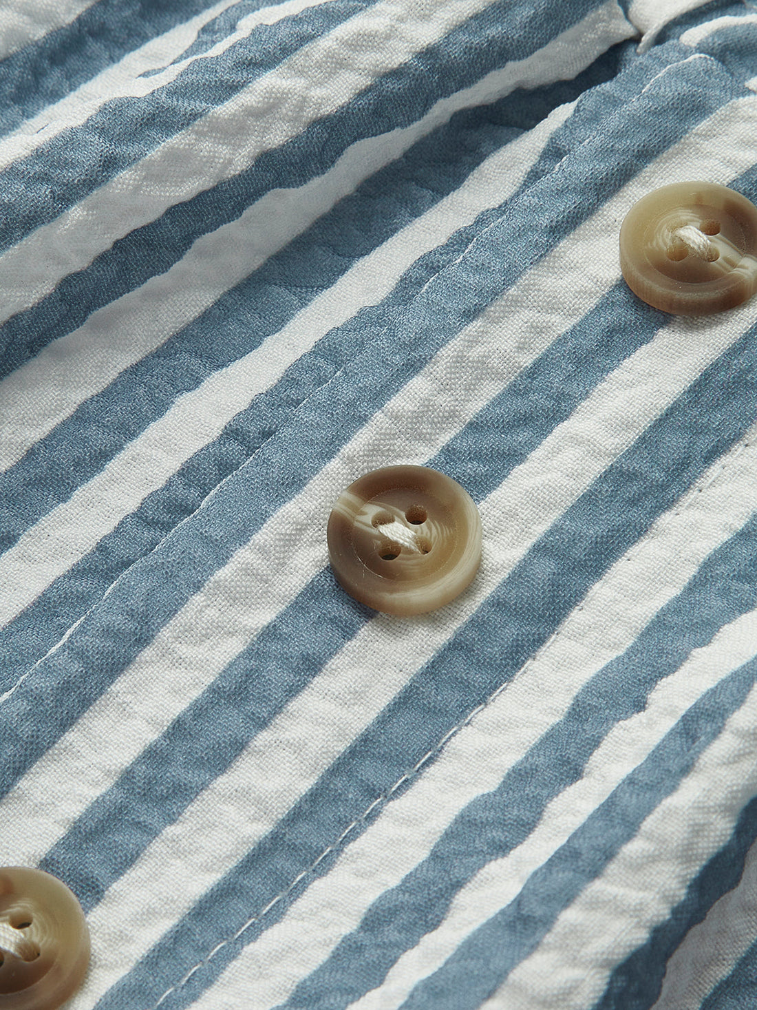 Vintage Pinstripe Düğmeli Şort