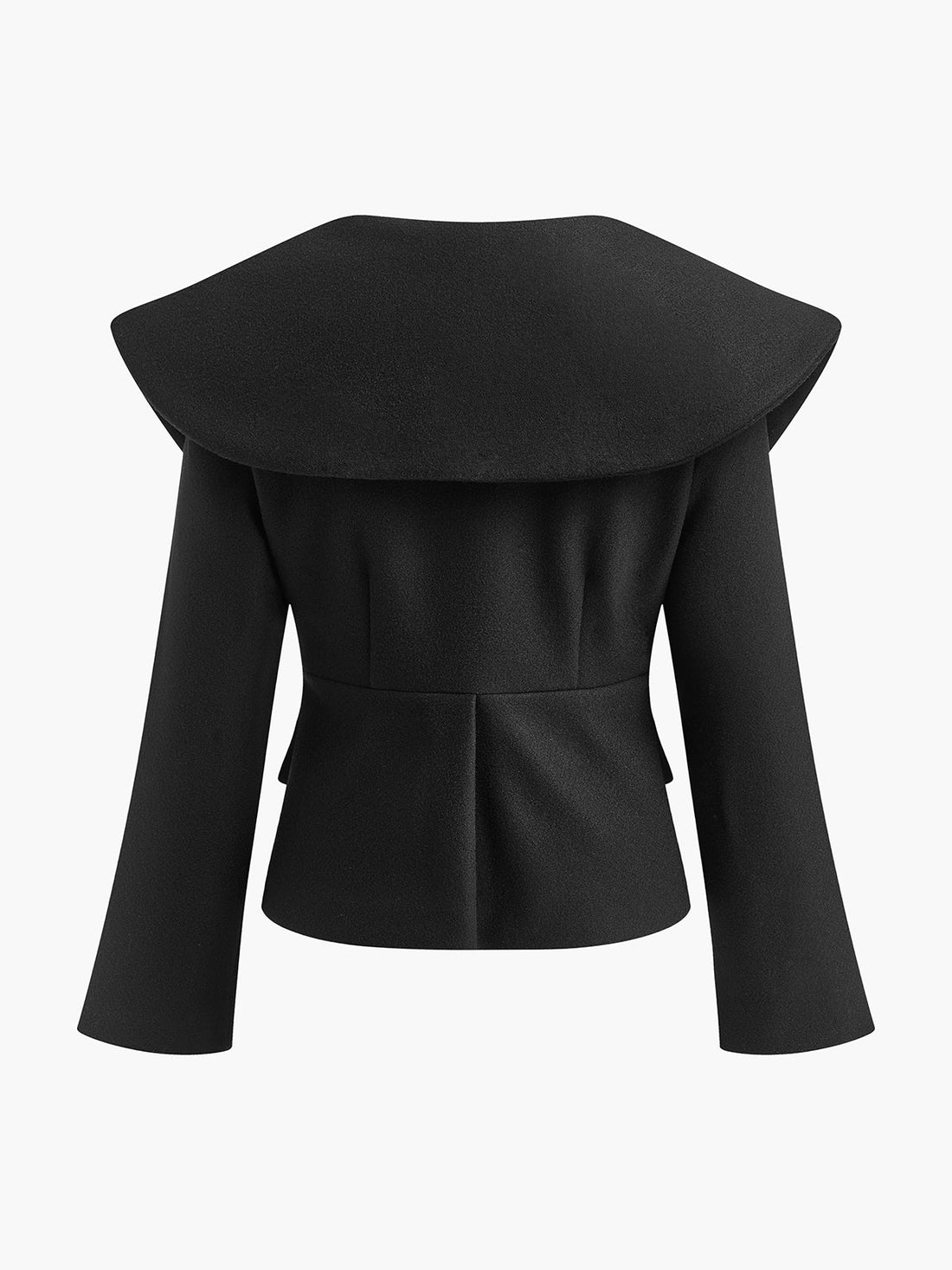 Oversized-Collar Slim Zipper Blazer