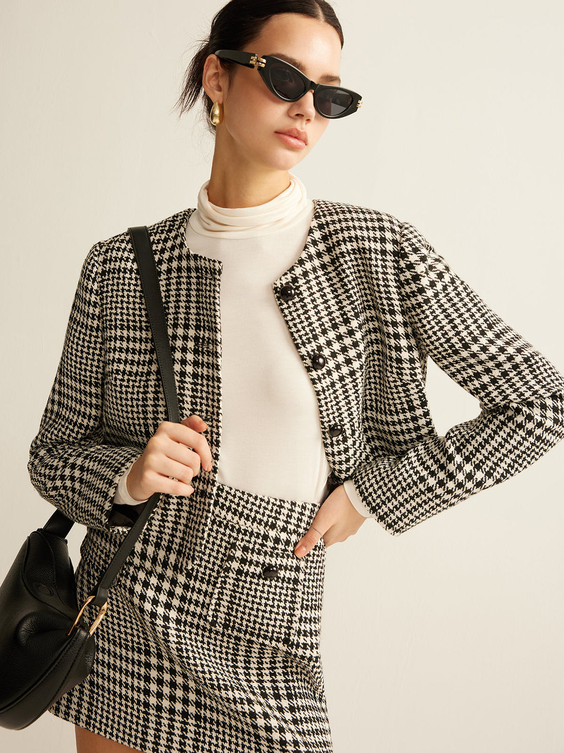 Yün Kareli Kareli Blazer