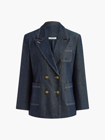 Pamuk Yaka Denim Blazer