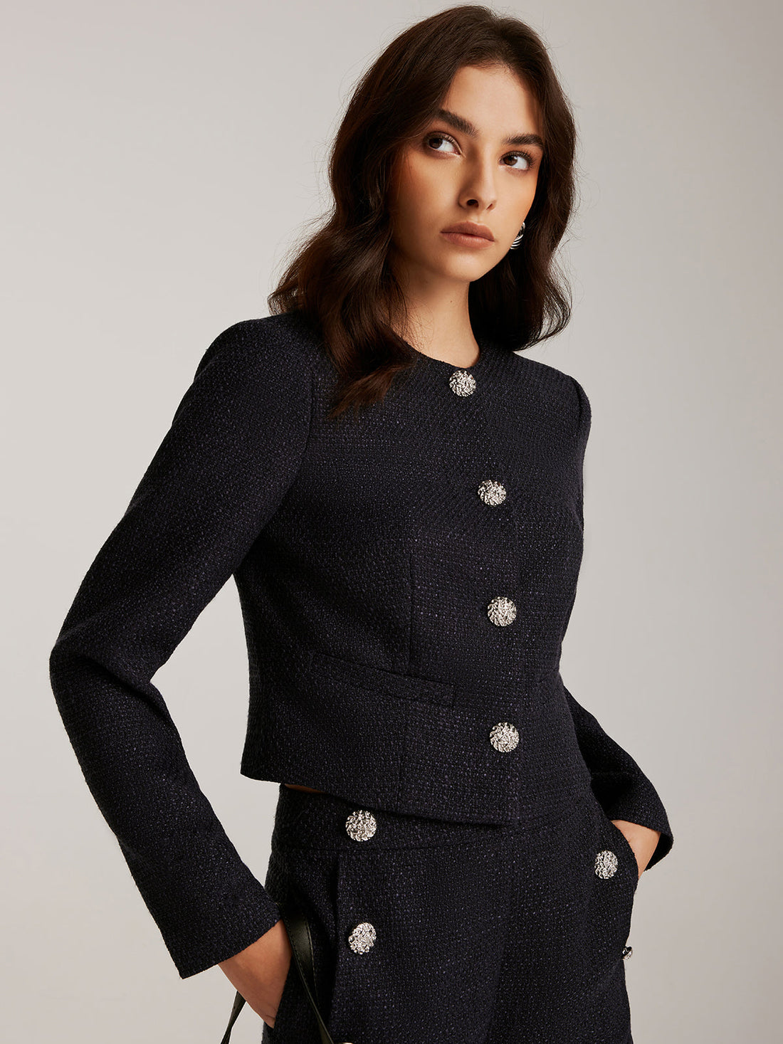 Düğmeli Tüvit Kısa Blazer